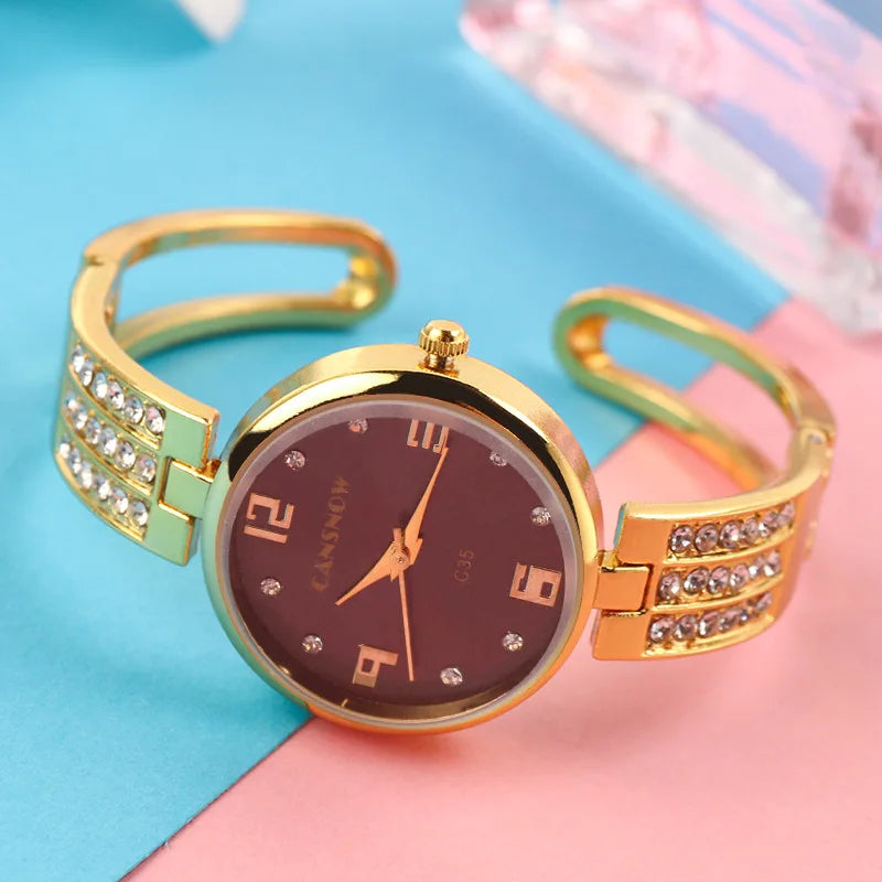 Luxury Women Gold Watch Fashion Ladies Quartz Diamond Wristwatch Elegant Female Bracelet Watches Simple Relogio Feminino