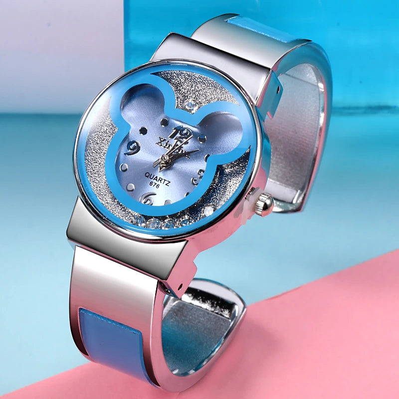 Women's Watches Exquisite Quartz Stainless Steel Bracelet Cute Cartoon Wristwatch Fashion Luxury Design Female Clock Relojes