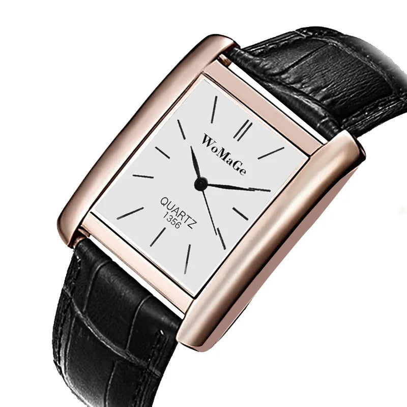 Elegant Womage Women Leather Straps Wrist Watch Popular Style Quartz Watches Fashion Unique Designer Casual Female Unisex Clock