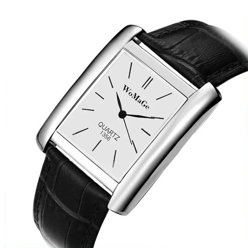 Elegant Womage Women Leather Straps Wrist Watch Popular Style Quartz Watches Fashion Unique Designer Casual Female Unisex Clock