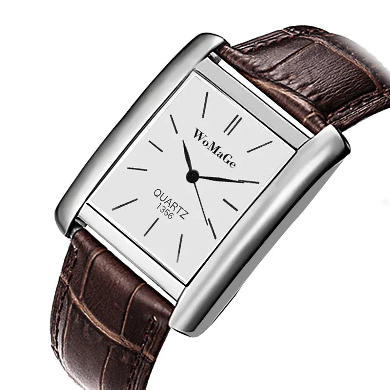 Elegant Womage Women Leather Straps Wrist Watch Popular Style Quartz Watches Fashion Unique Designer Casual Female Unisex Clock