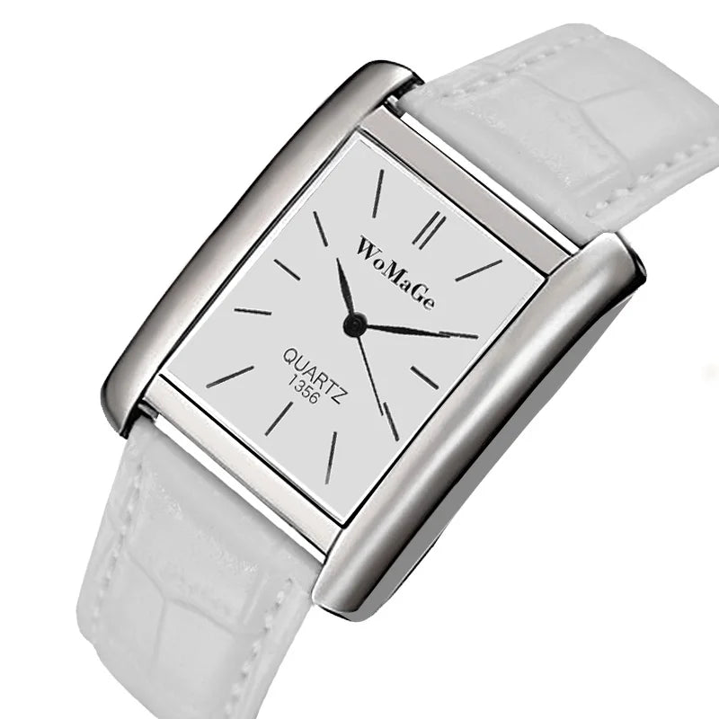 Elegant Womage Women Leather Straps Wrist Watch Popular Style Quartz Watches Fashion Unique Designer Casual Female Unisex Clock