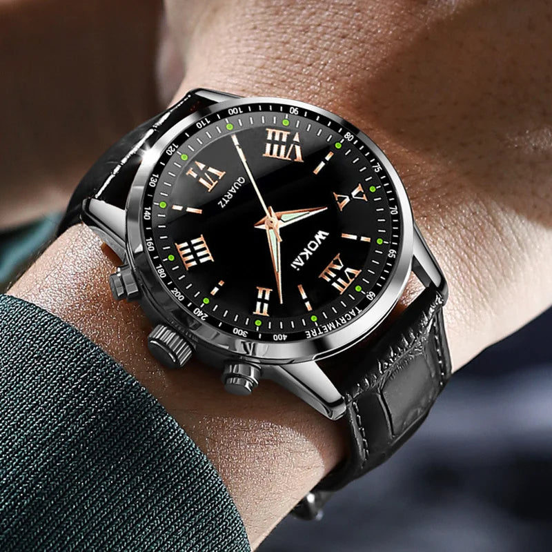 Fashion Male Clock Mens Simple Casual Wristwatch Elegant Quartz Leather Strap Watches Masculino Relogio Out-door Reloj Hombre