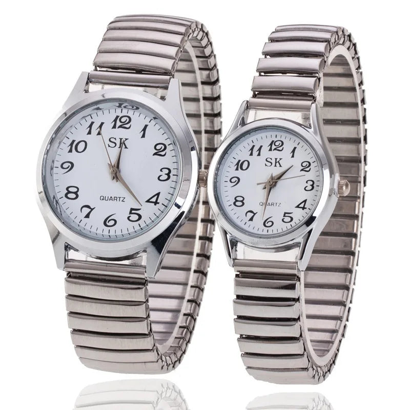 Fashion Strap Elderly Watches Wholesale Male Large Numbers Ladies Dials Middle-aged and Elderly Luminous Steel Strap Lovers