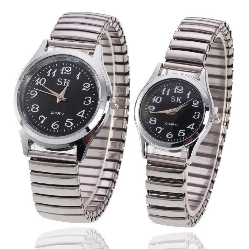 Fashion Strap Elderly Watches Wholesale Male Large Numbers Ladies Dials Middle-aged and Elderly Luminous Steel Strap Lovers
