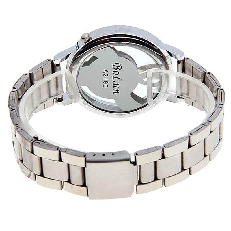 Men Luxury Watch Fashion Satinless Steel Music Notation Wristwatch Male Elegant Hollow Quartz Watches Masculino Relogio Clock