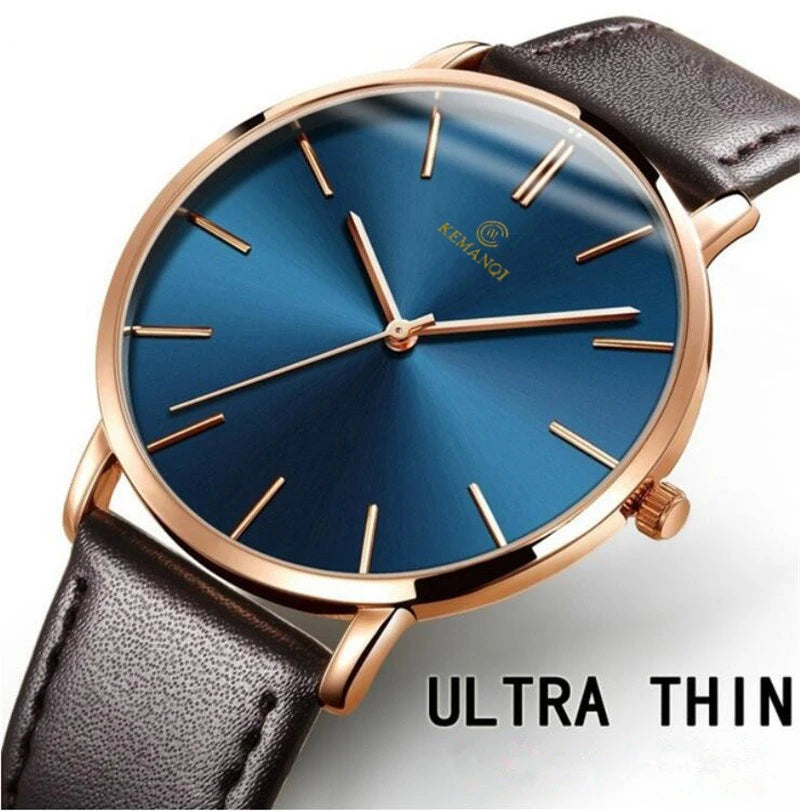 Simple Thin Watch Men's Fashion Kemanqi Quartz Watches Business Men Wristwatch Roman Male Clock Masculine Relogio Saati