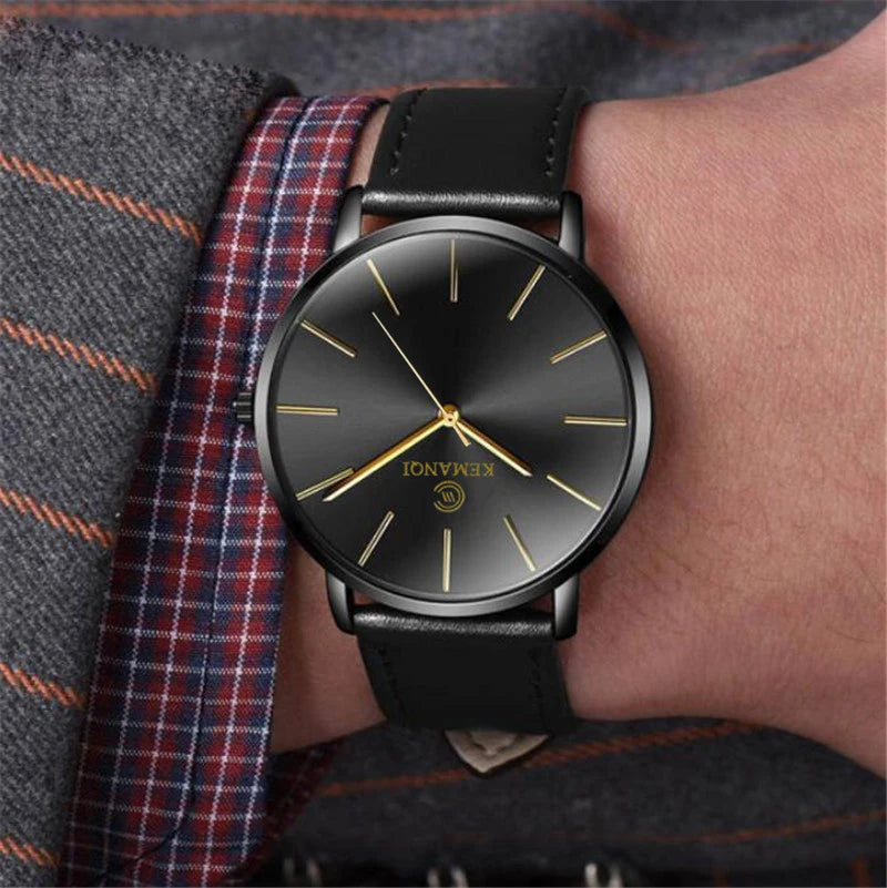 Simple Thin Watch Men's Fashion Kemanqi Quartz Watches Business Men Wristwatch Roman Male Clock Masculine Relogio Saati