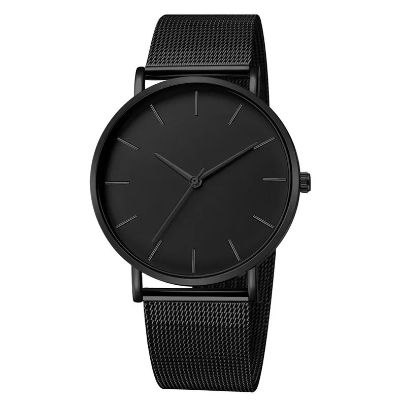 Fashion watch for men reloj hombre Stainless Steel Mesh Bracelet Quartz Wristwatch Clock Men's Wrist Watch relogio masculino