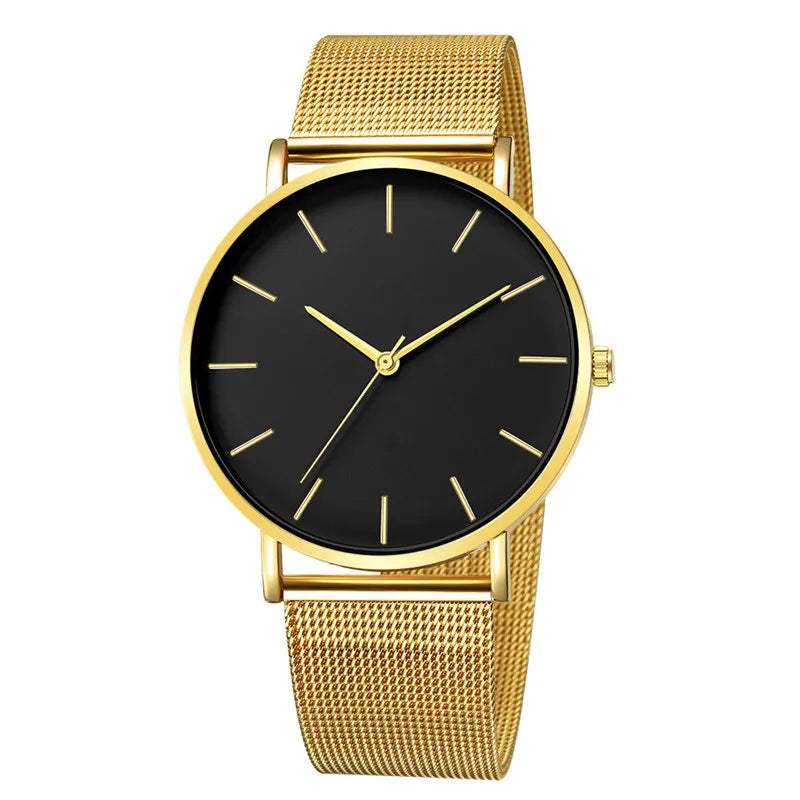 Fashion watch for men reloj hombre Stainless Steel Mesh Bracelet Quartz Wristwatch Clock Men's Wrist Watch relogio masculino