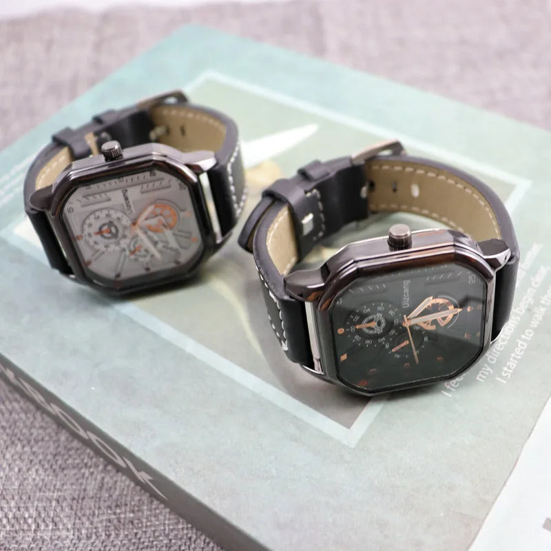 Mens Watch Exquisite Male Leather Quartz Wristwatch Elegant Business Gentle Clock Casual Relogio Masculino Fashion Saati Gift