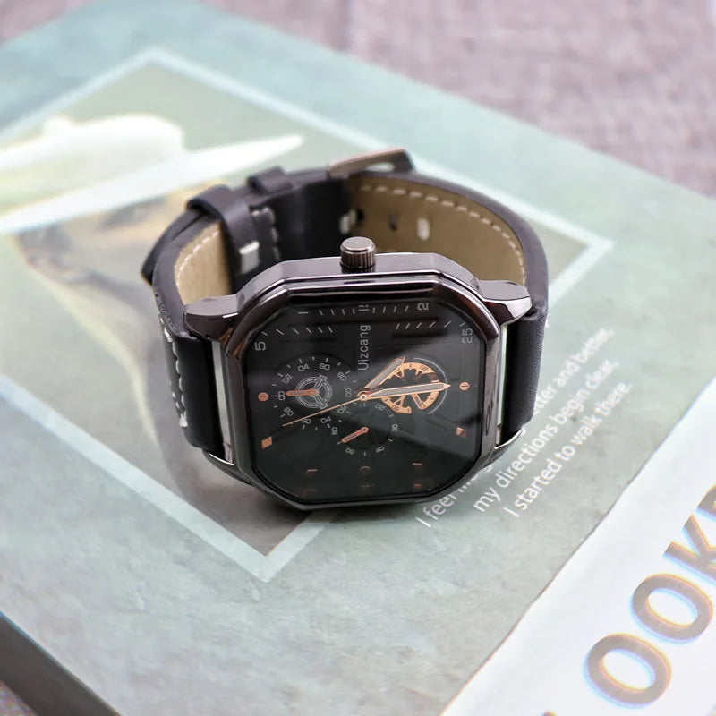 Mens Watch Exquisite Male Leather Quartz Wristwatch Elegant Business Gentle Clock Casual Relogio Masculino Fashion Saati Gift