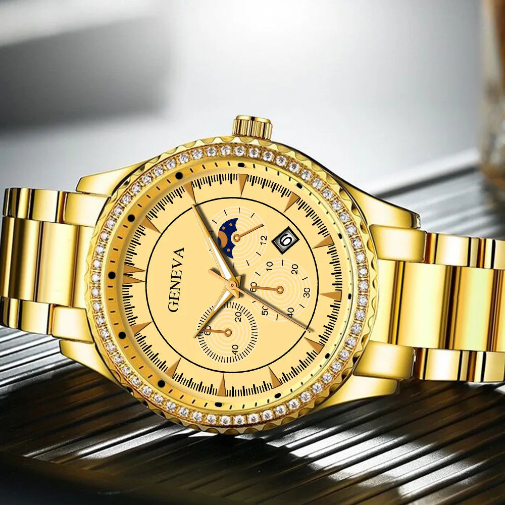 Fashion Mens Watches Luxury Stainless Steel Top Brand Quartz Wrist Watch for Man Business Calendar Male Clock Relogio Masculino