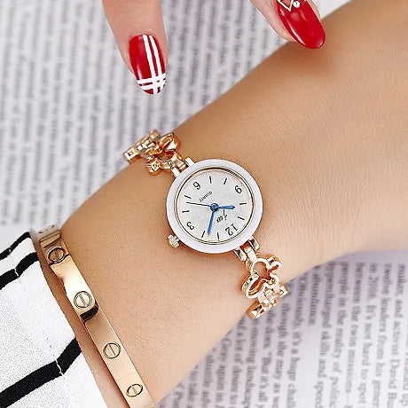 Luxury Women Rose Gold Watch Fashion  Stainless steel Ladies Quartz Wristwatch Elegant Female Bracelet Watches Reloj Mujer