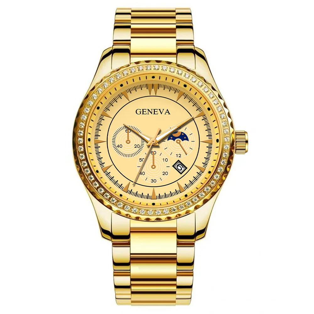 Fashion Mens Watches Luxury Stainless Steel Top Brand Quartz Wrist Watch for Man Business Calendar Male Clock Relogio Masculino