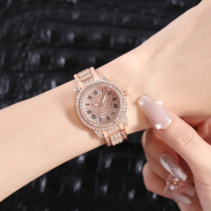 Luxury Brand Women's Wristwatch Casual Rhinestone Business Ladies Watches Quartz Clock Montre Femme Relogio Feminino