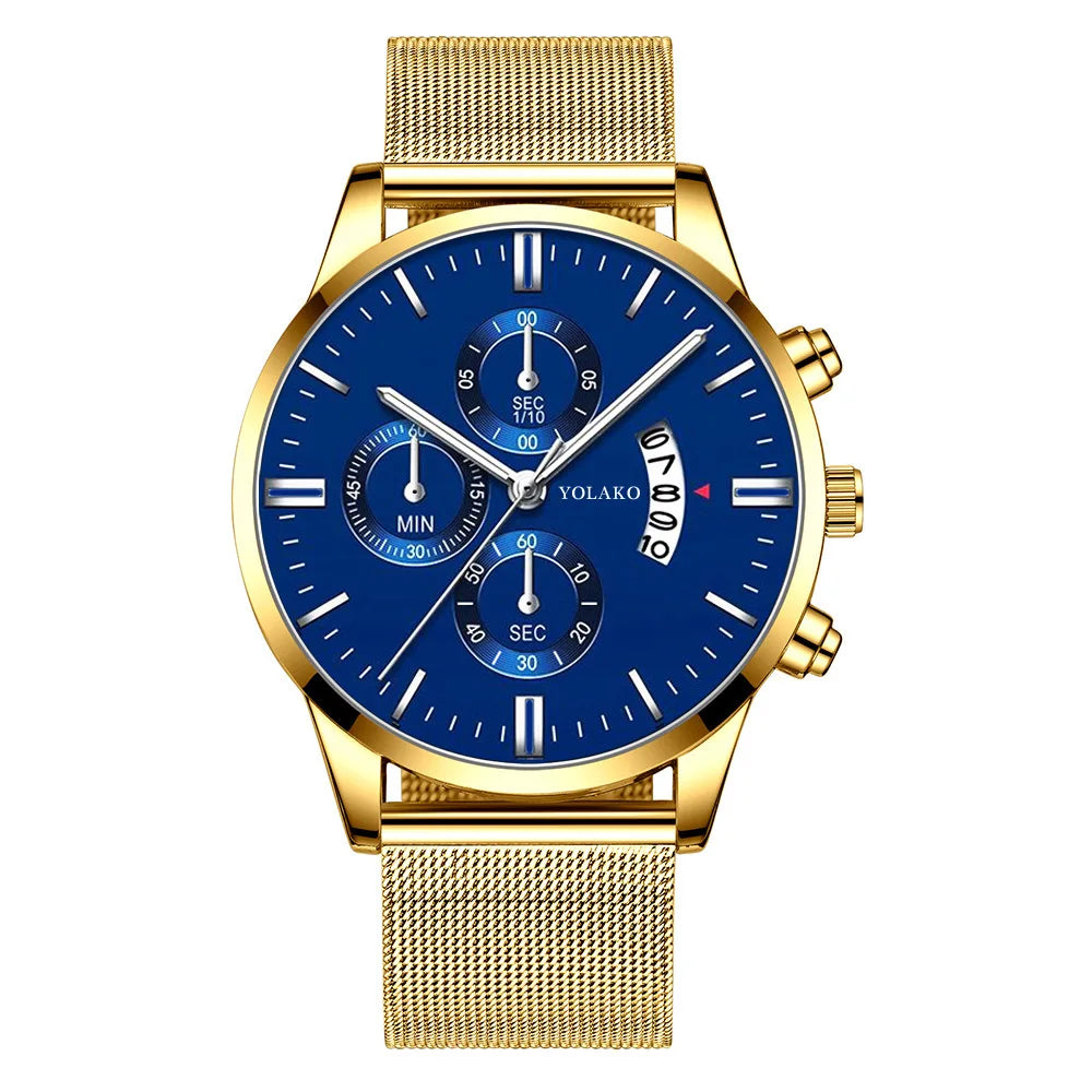 Men's Wrist Watches Men Stainless Steel Mesh Belt Quartz Watch Ultra Thin Man Business Male Clock Casual Watch relogio masculino