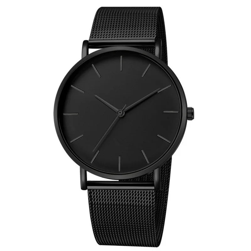 Men Business Watch Simple Stainless Steel Mesh Men's Watches Quartz Exquisite Casual Wristwatch Relogio Masculino Clock Hot Sale