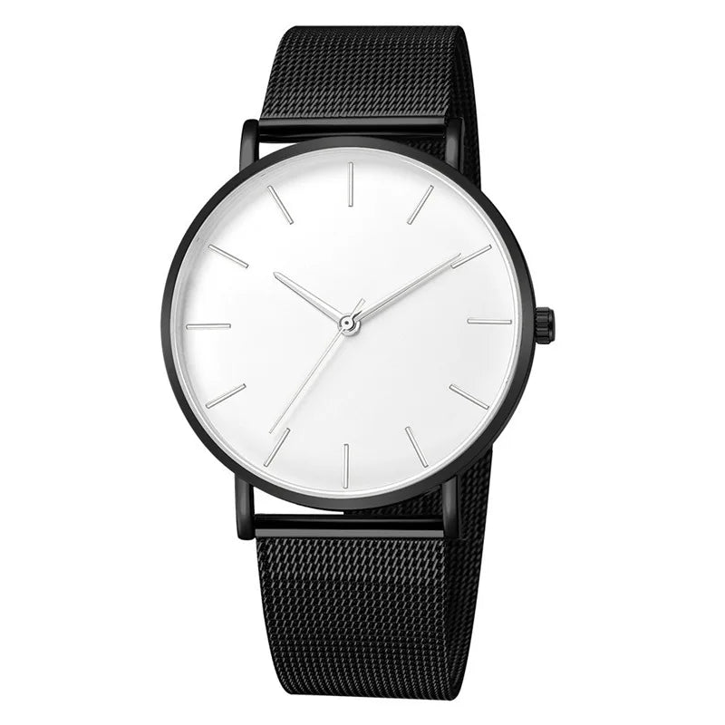 Men Business Watch Simple Stainless Steel Mesh Men's Watches Quartz Exquisite Casual Wristwatch Relogio Masculino Clock Hot Sale