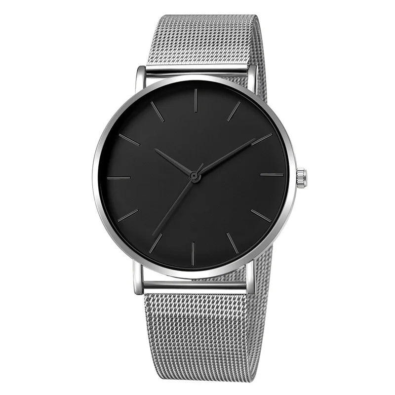 Men Business Watch Simple Stainless Steel Mesh Men's Watches Quartz Exquisite Casual Wristwatch Relogio Masculino Clock Hot Sale