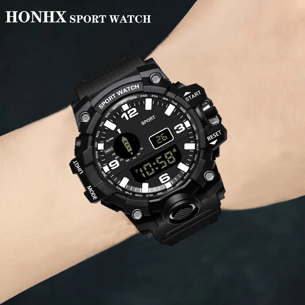 Sports LED Watch Men Children Young Out door Clock Vibration Digital Military Watches Men's Fashion Male Wristwatch Masculino
