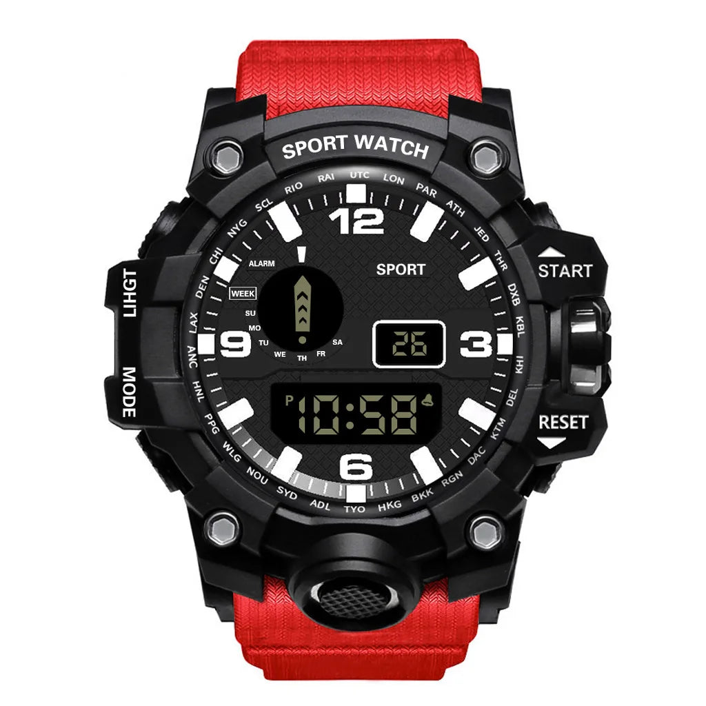 Sports LED Watch Men Children Young Out door Clock Vibration Digital Military Watches Men's Fashion Male Wristwatch Masculino