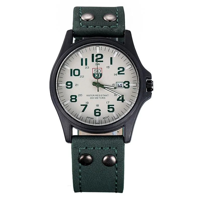 Men Watches Masculino Relogio Army Military Male Quartz Watch Leather Strap Casual Cool Men's Sport Wristwatch Saati Boys Clock