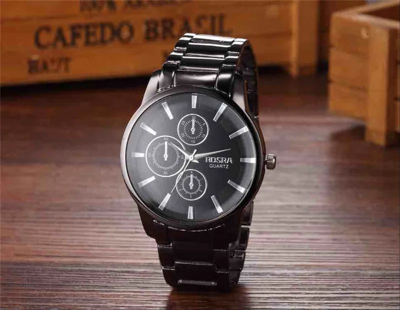 Men Quartz Watches Luxury Black Cool Casual Relojes Business Wristwatch Stainless Steel Watch Male Masculino Relogio Clock