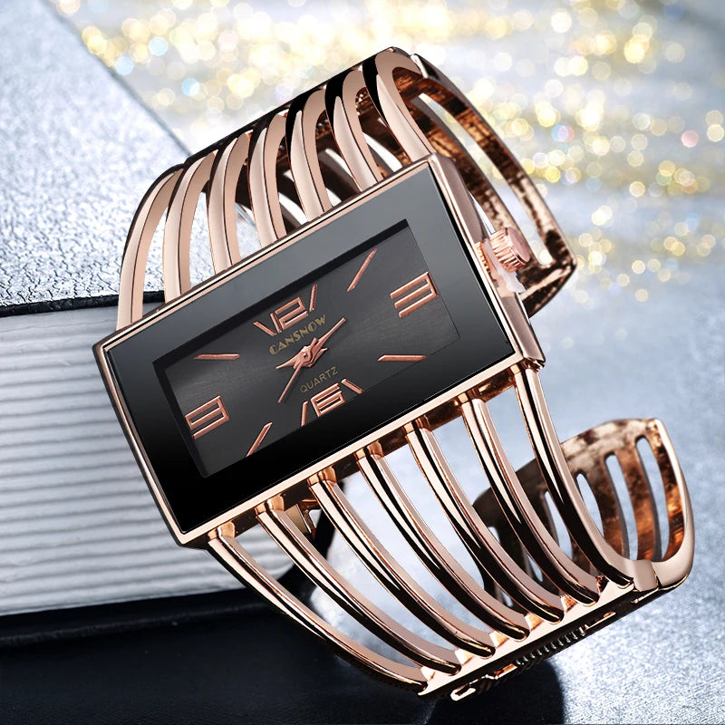 Women Unique Bracelet Wristwatch Luxury Ladies Bangle Clock Stainless Steel Goldren Relogio Feminino Saati Women's Gifts Watches