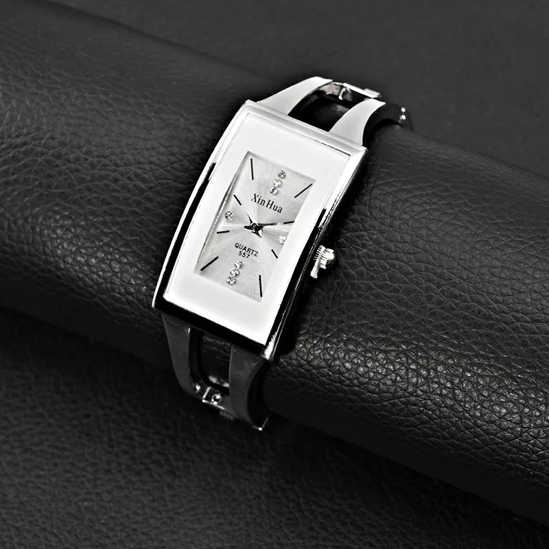New Women Bracelet Watch Crystal Quartz Fashion Silver Wristwatch Casual Drop Ship Relogio Stainless Steel Mujer Bangle Clock