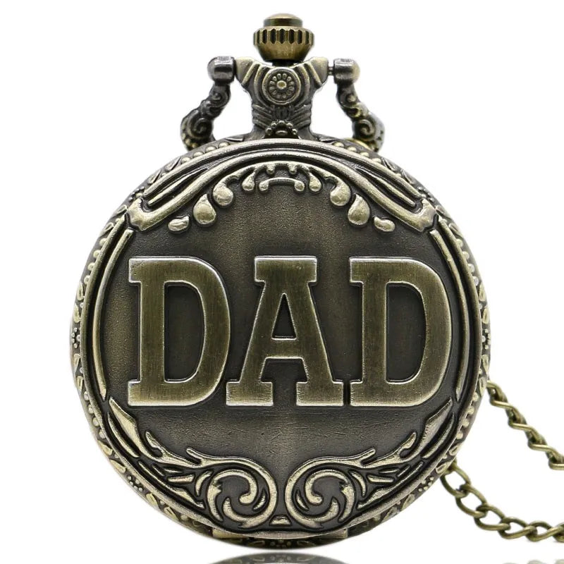 Vintage Pocket Watch For DAD Father Classic Copper Watch With Chain Exquisite Hombre Saati Masculino Relogio Best Gift Clock