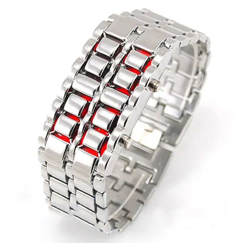 Lovers Watch Fashion Cool Led Metal Wristwatch Digital Stylish Relojes Rectangle Stainless Steel Mens Watches Kol Saati Clock