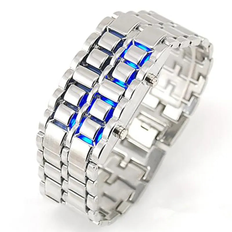 Lovers Watch Fashion Cool Led Metal Wristwatch Digital Stylish Relojes Rectangle Stainless Steel Mens Watches Kol Saati Clock