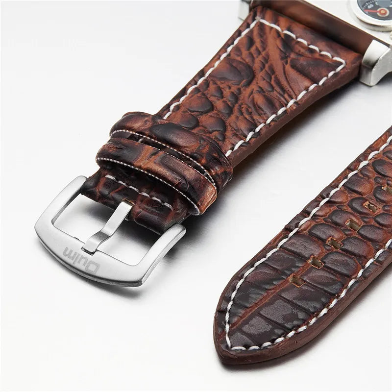 Brand OULM Watch Men Quartz Sports Leather Strap Male Military Wristwatch Clock Compass Calendar Thermometer