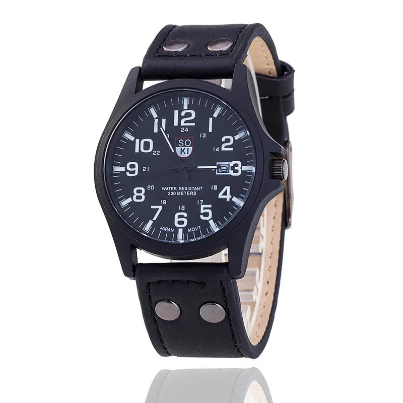 Men Watches Masculino Relogio Army Military Male Quartz Watch Leather Strap Casual Cool Men's Sport Wristwatch Saati Boys Clock
