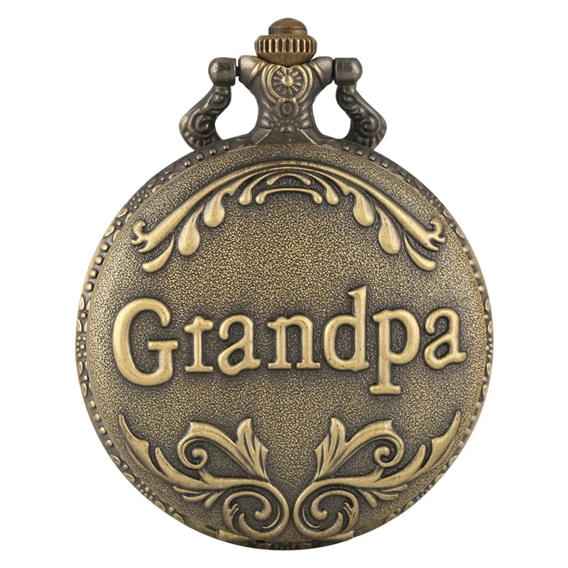 Vintage Bronze Grandpa Theme Pocket Watch Men's Quartz Creative Gift Watch for Your Lover Exquisite Watches Best Gifts