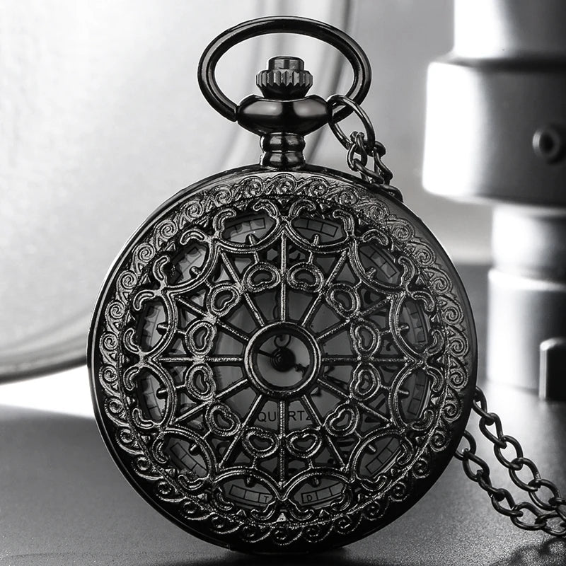 Necklace With Pendant Vintage Pocket Watch Hollow Styles Gearwheel Bronze Quartz Watches Casual Clock Best Souvenir Gift Relojes