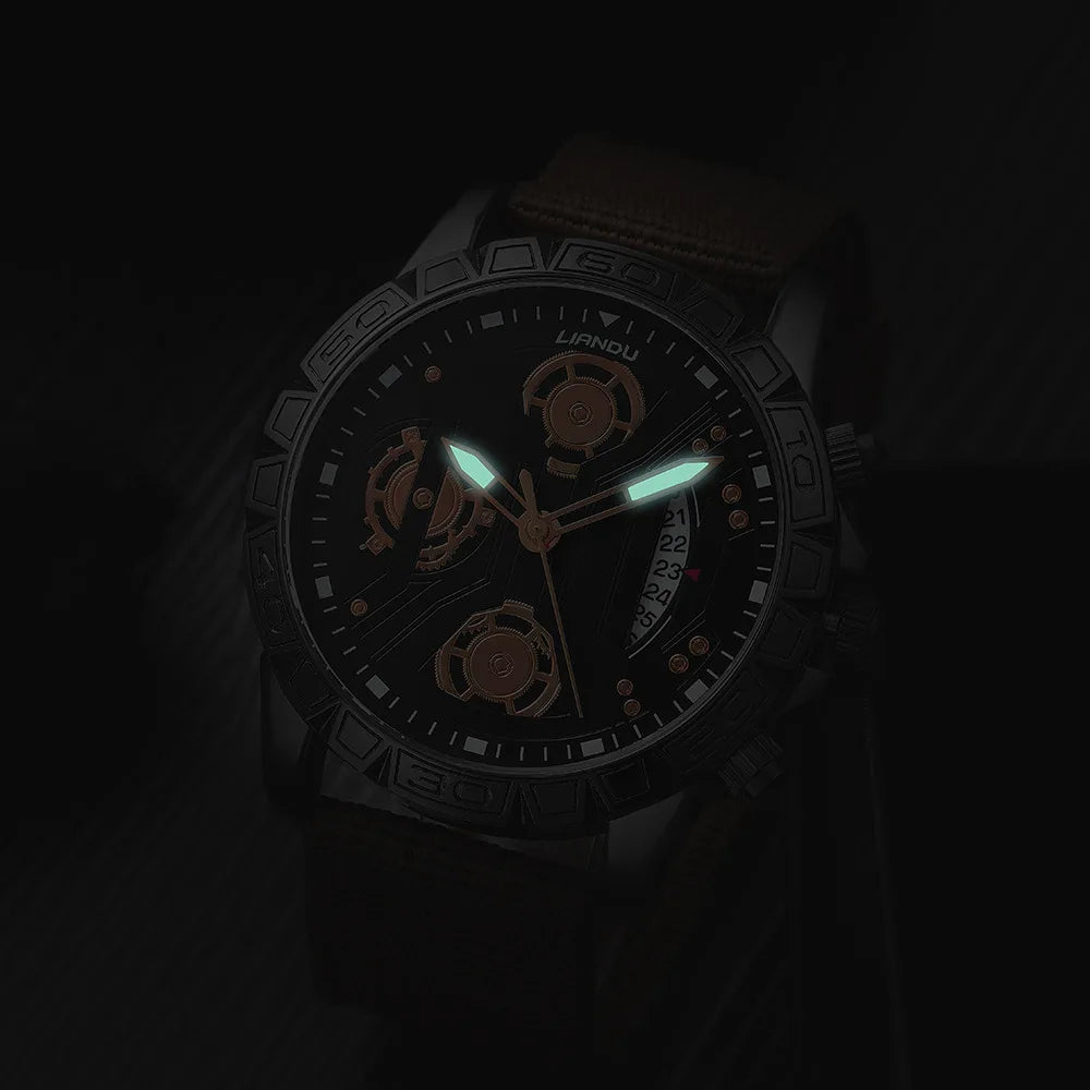 Men Watches Bracelet Sets Fashion Luxury Nylon Band Quartz Wristwatch Leisure Elegant Gift Clock Male Relogio Masculino No Box