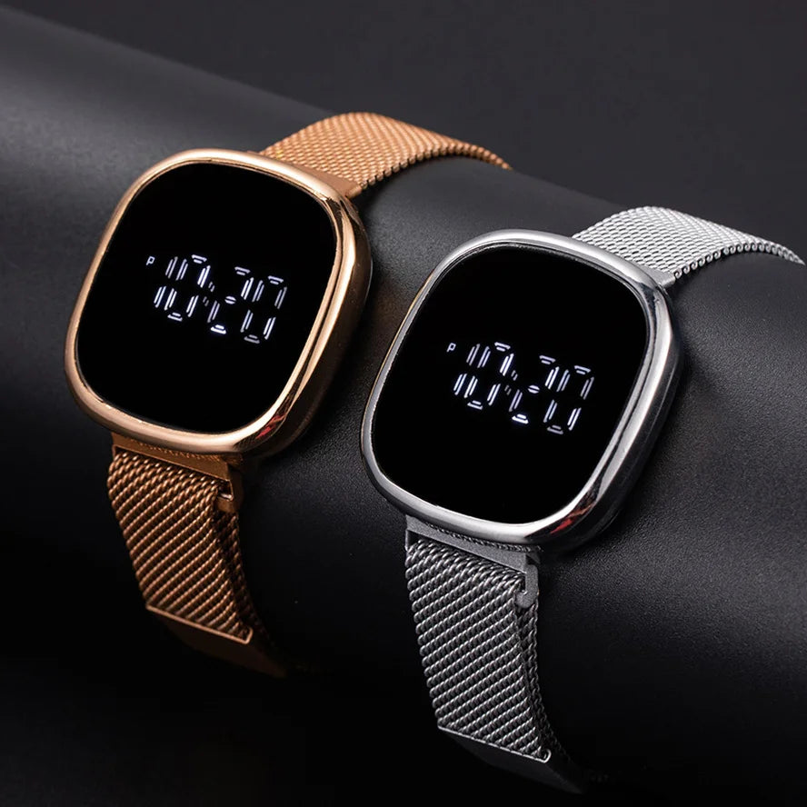 New Fashion Steel LED Digital Watch Women Kid Electronic Mesh Wristwatch Cool Students Light Clock Relogio Drop Shipping Saati