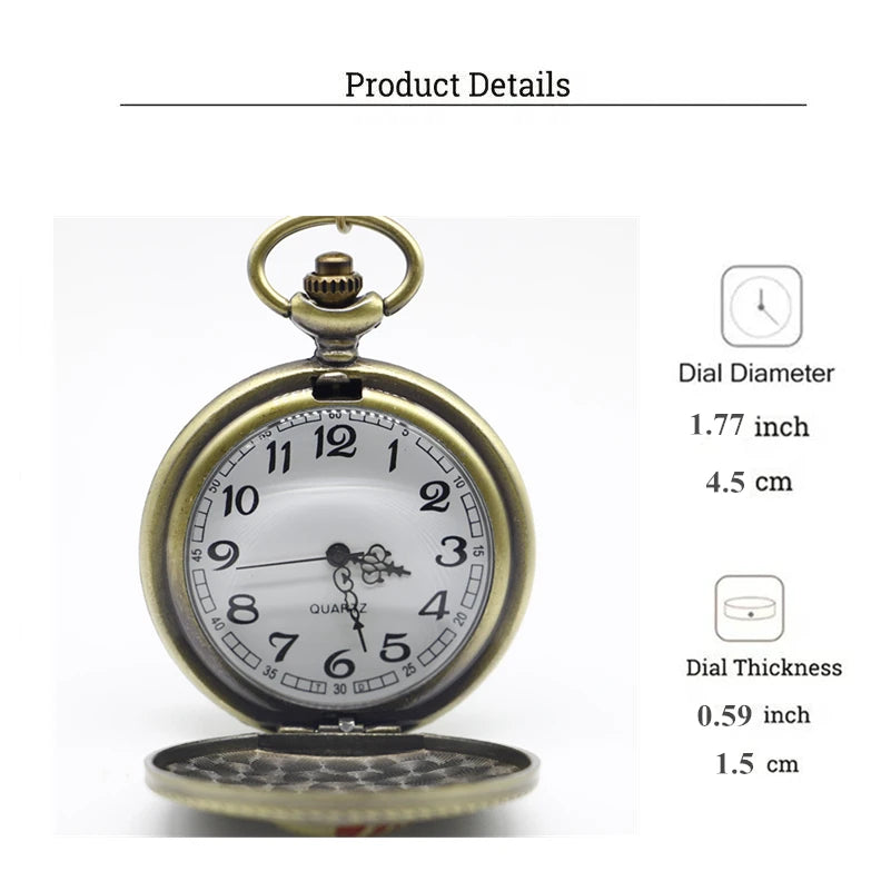 Retro Vintage ACDC Hells Bell Theme  Pendant Quartz Pocket WatchFor Men Children Gifts Masculino Relogio