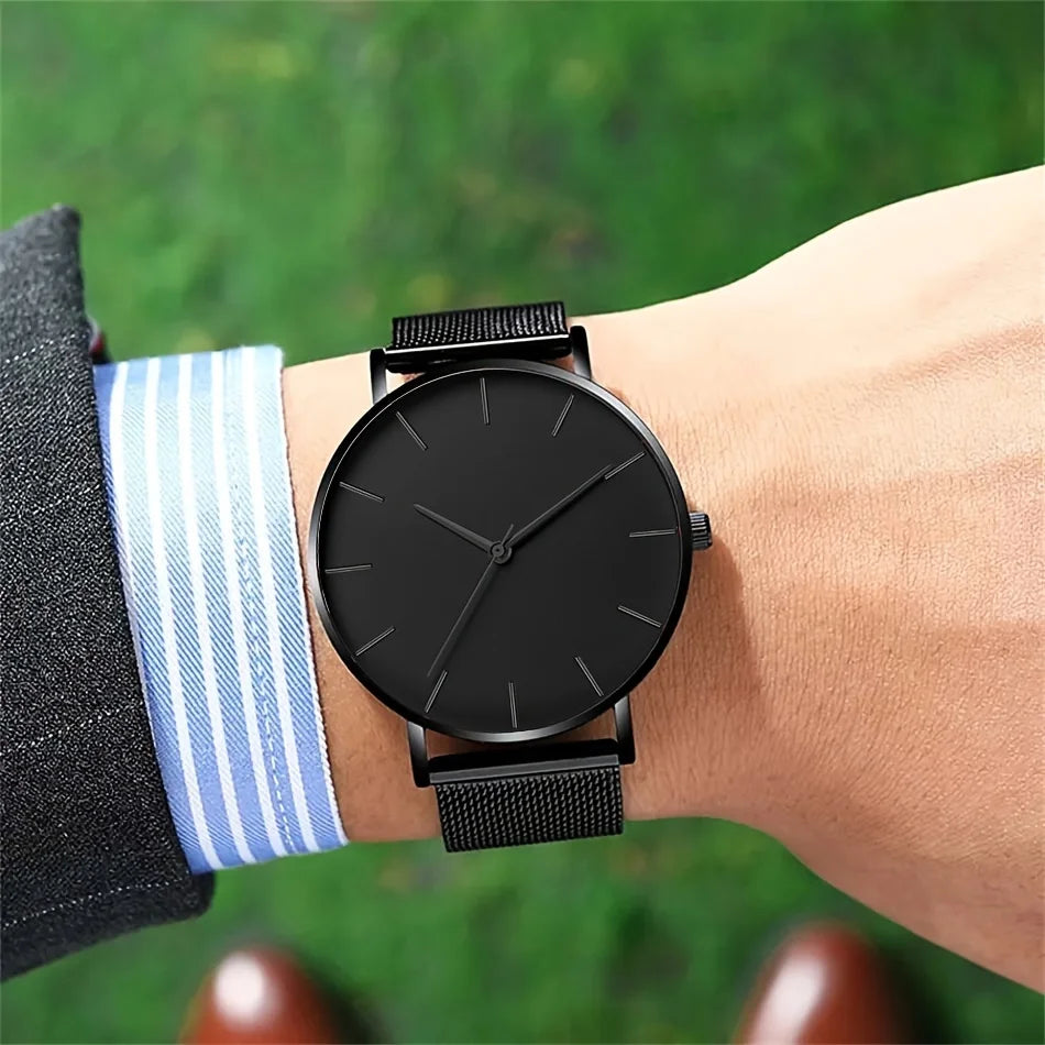 Minimalist Fashion Casual Watch Women Steel Hour Reloj Mujer Quartz Wristwatch Simple Montre Femme Mesh Stainless Steel Bracelet