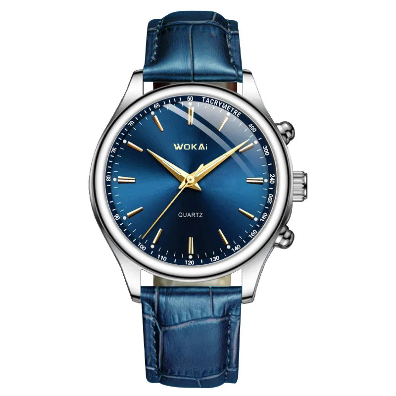 Fashion Male Clock Mens Casual Wristwatch Elegant Blue Quartz Leather Strap Watches Masculino Relogio Out-door Reloj Hombre