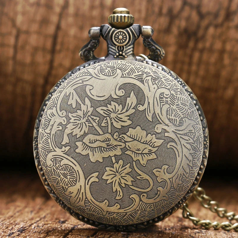 Unique Vintage Bronze Dragon Pocket Watch with Necklace Chain Cool Pendant Clock Gift for Men Vintage Watches