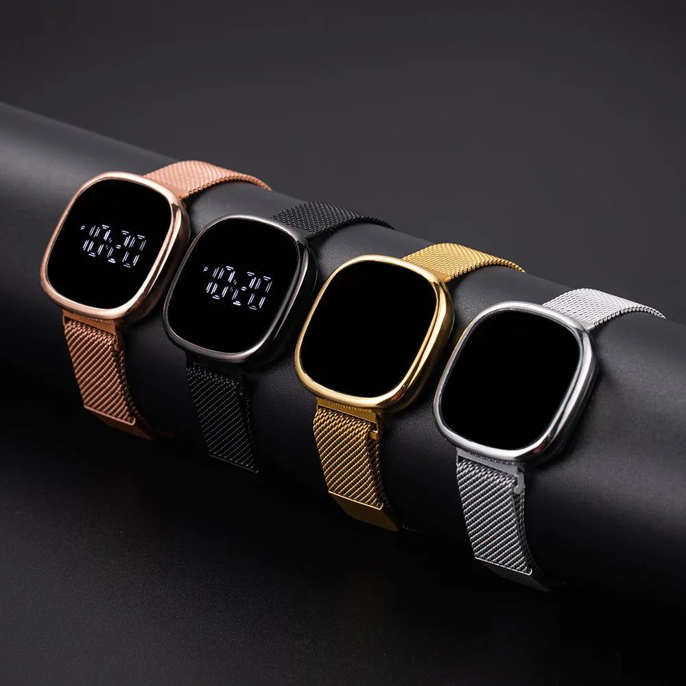New Fashion Steel LED Digital Watch Women Kid Electronic Mesh Wristwatch Cool Students Light Clock Relogio Drop Shipping Saati
