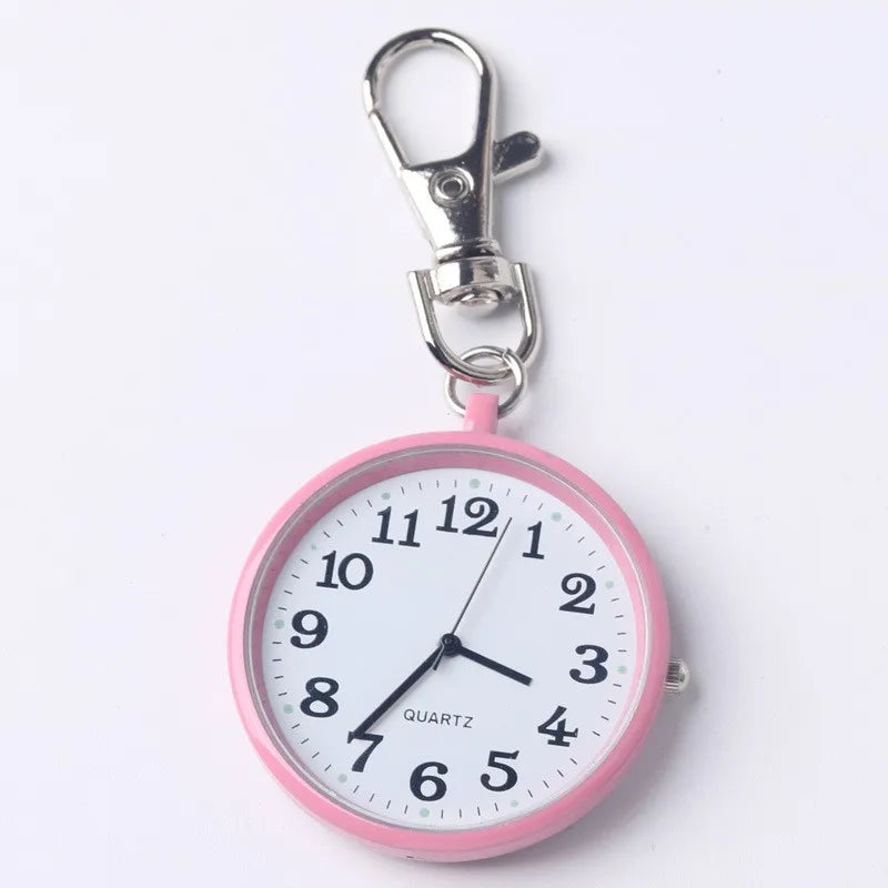 Fashion Simple Keychain Watch, Exquisite Casual Pocket Portable Clock, Classic Alloy Nurse Relojes Students Child Watch Saati