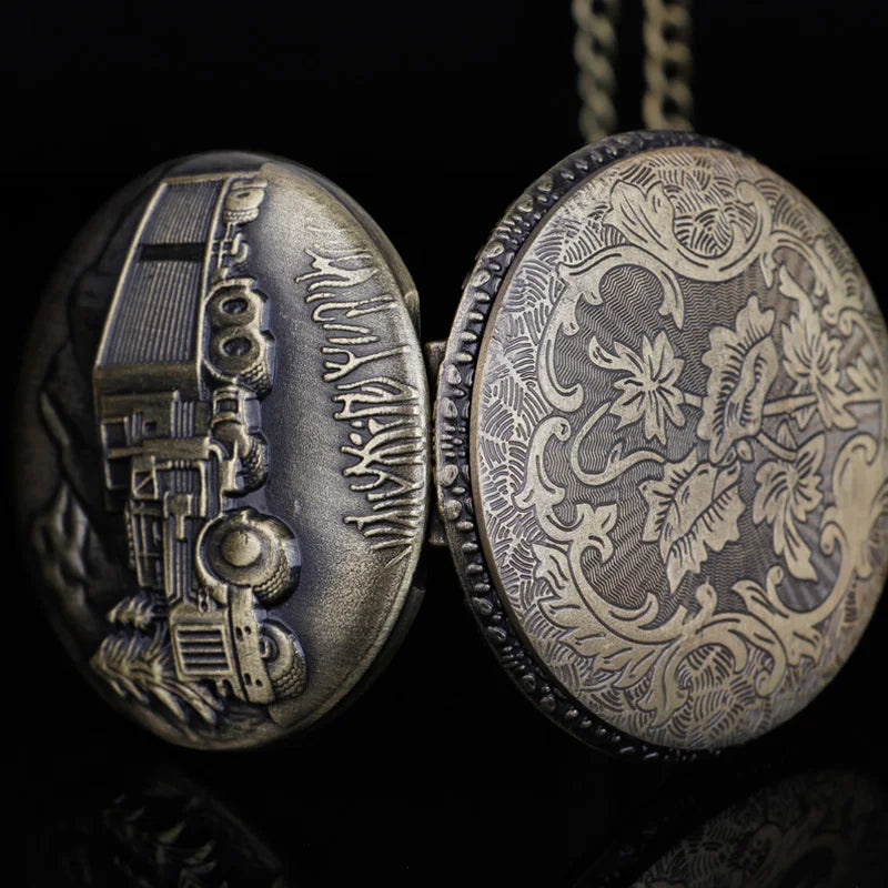Vintage Truck Pocket Watch Quartz Men Driver Souvenir Gifts with 80cm Necklace Chain Best Gift Clock Male Retro Relogio