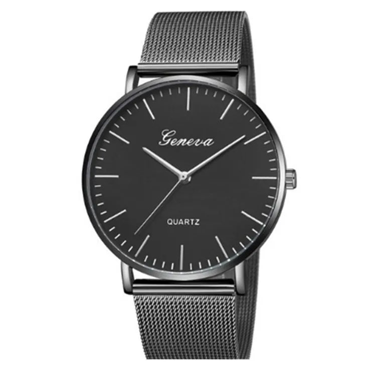GENEVA Watch Womens Fashion Casual Simple Classic Quartz Relojes Stainless Steel Wristwatch Montre Feminino Relogio Girls Clock