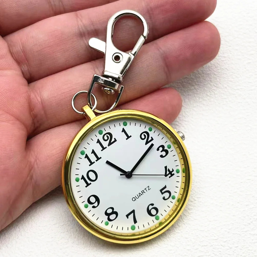 Keychain Watch, Simple Fashion Pocket Watches, Pocket Portable Clock, Classic Alloy Nurse Relojes Students Child Watch Saati