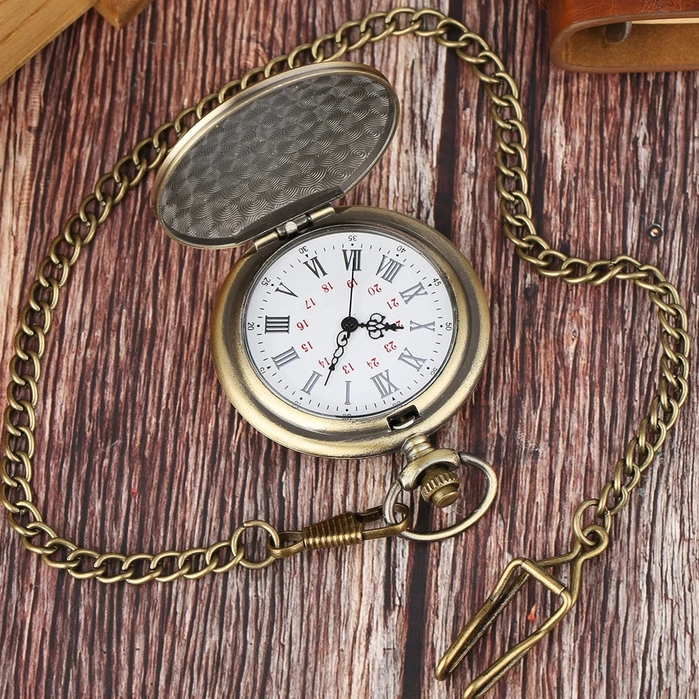 TO MY GRANDSON Gift Vintage Pocket Watch Fashion Quartz Pocket Watch with Chain Love You Forever Men's Clock Exquisite Relojes
