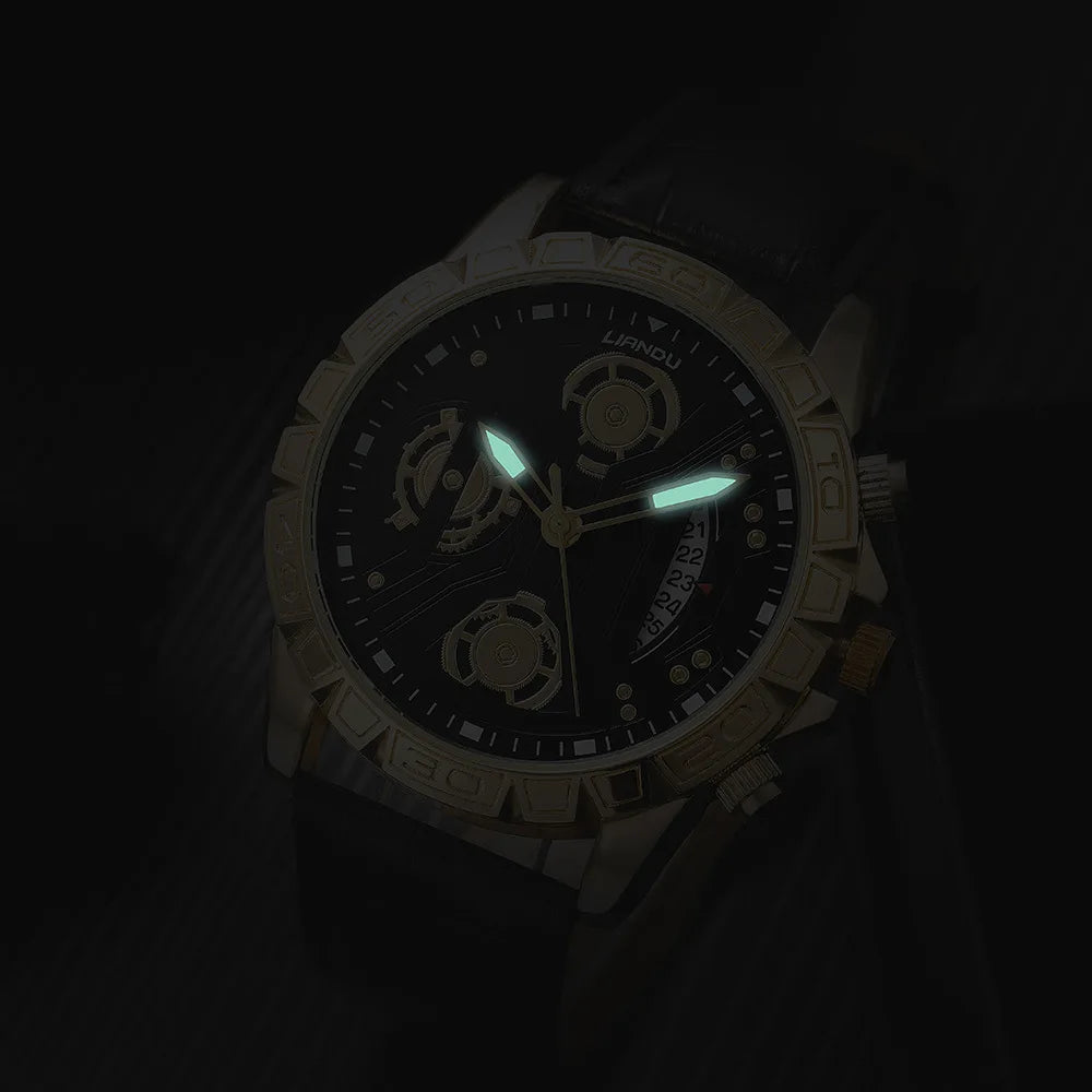 Mens Watches Luxury Exquisite Male Leather Quartz Wristwatch Business Gentle Clock Casual Relogio Masculino Fashion Saati Gift